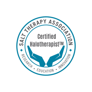 Logo of Certified Halotherapist by Salt Therapy Association