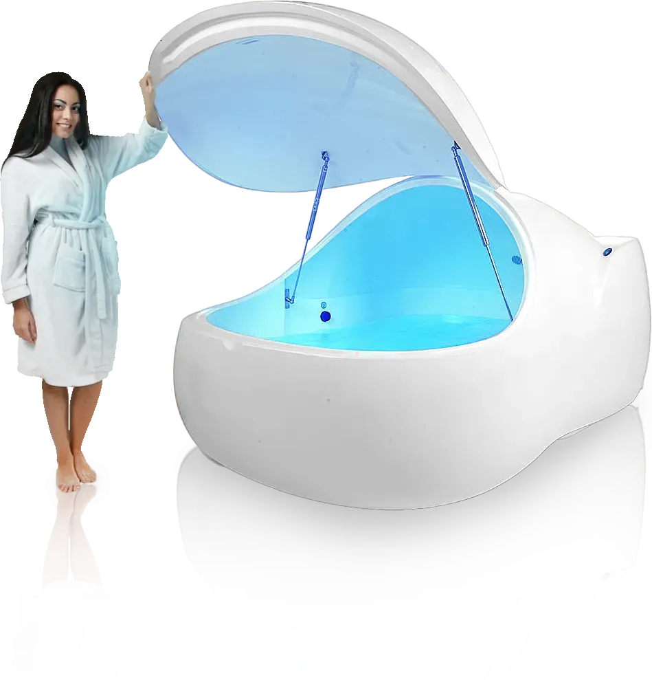 Picture of woman opening floatation pod